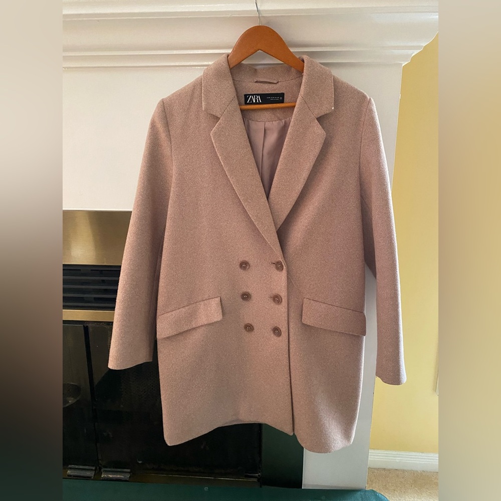 Zara Women's Blush Pea Coat